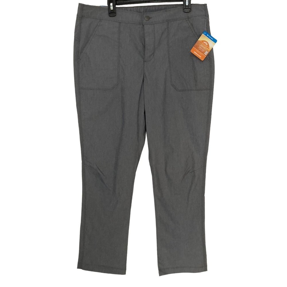 Columbia women gray pants size 16 straight leg elastic waist NWT